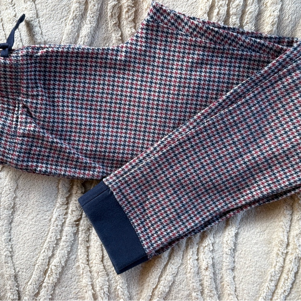 Janie and Jack Red and Blue Houndstooth Jazzed Up Sweatpants Boys Size 10